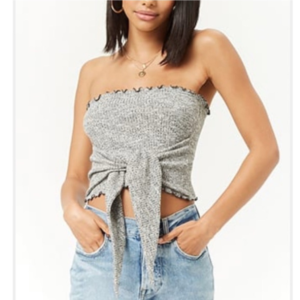 Forever 21 Black and Gray Tube Top